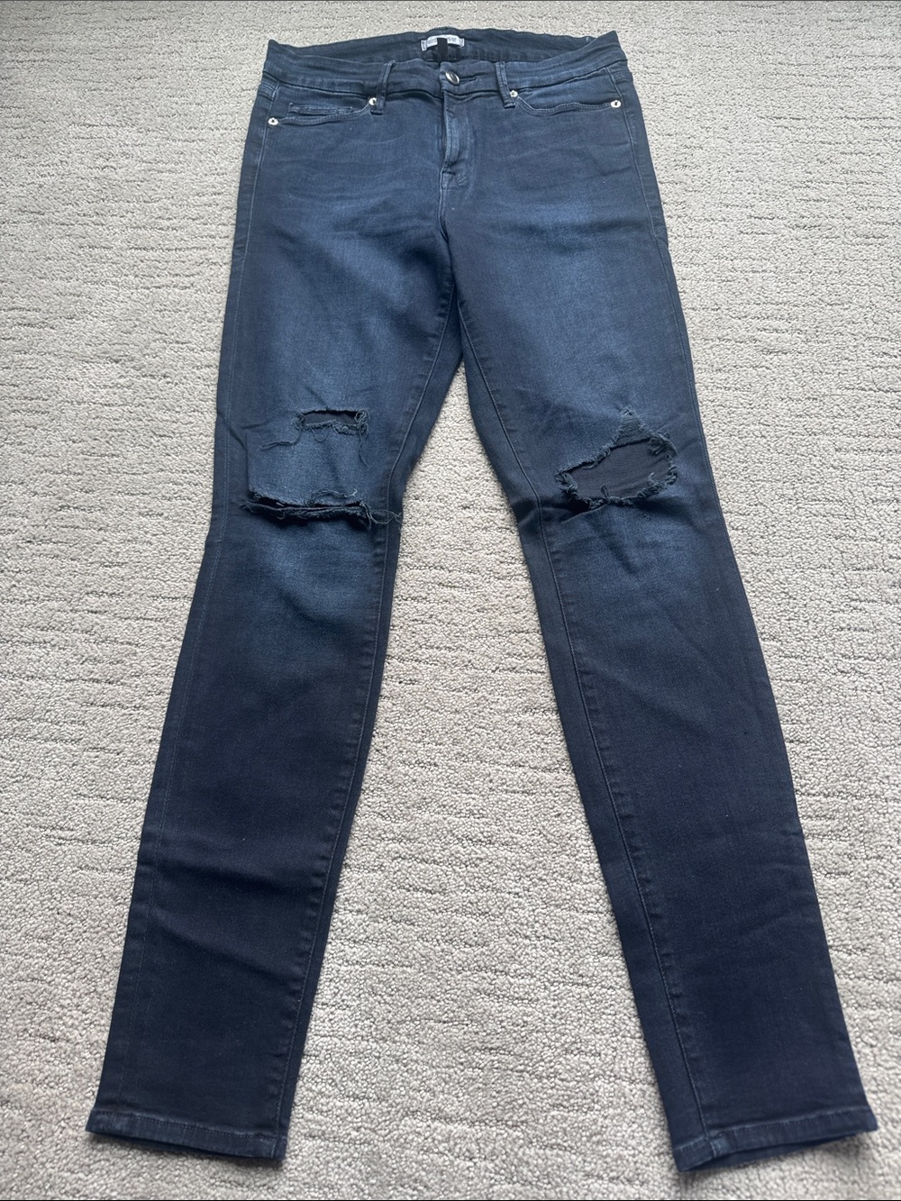Good American Distressed Black/Blie Skinny Jeans